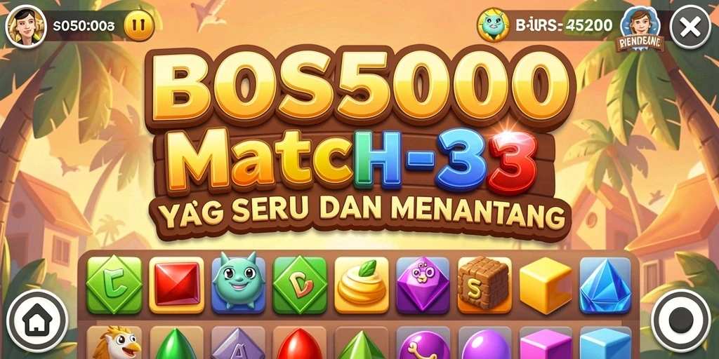 Screenshot game BOS5000 menampilkan keseruan gameplay Match-3 yang menarik.