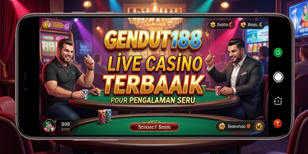 Screenshot utama GENDUT188 menampilkan dealer profesional dalam sesi Live Casino.