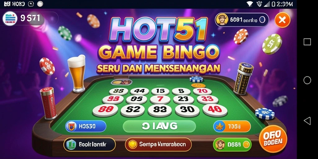 Tampilan gameplay menarik dari HOT51 dengan suasana Bingo yang mendebarkan.