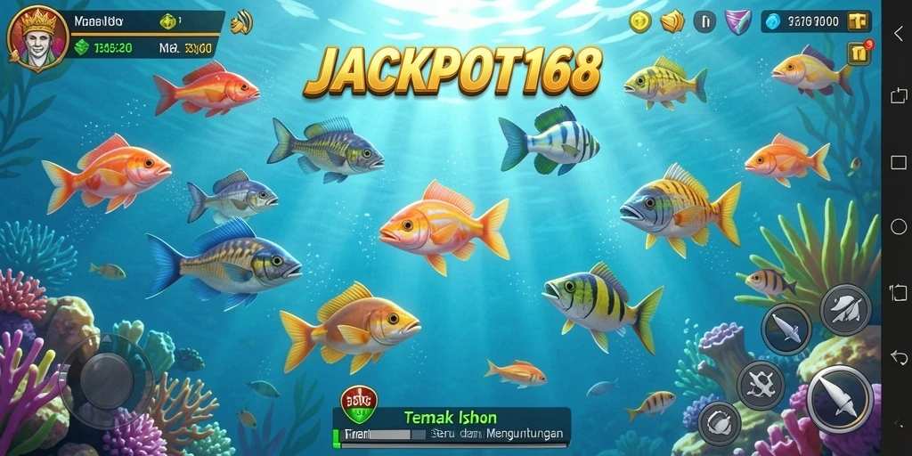 Tampilan gameplay seru dari JACKPOT168 dengan aksi tembak ikan.