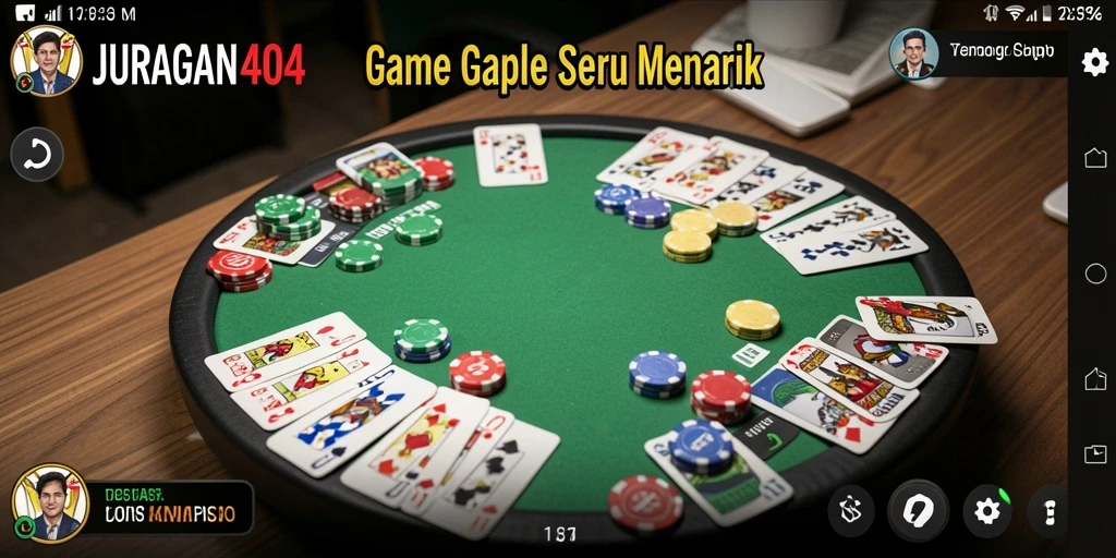 Tampilan gameplay seru dari JURAGAN404 dengan pemain yang aktif.