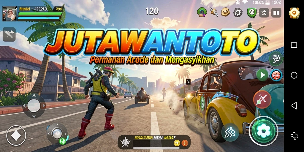 Tampilan gameplay seru JUTAWANTOTO saat aksi berlangsung.