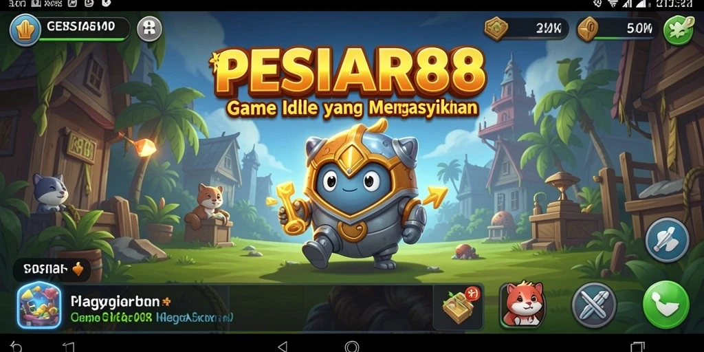 Screenshot utama PESIAR88 menampilkan gameplay menarik dan mekanisme idle yang unik.