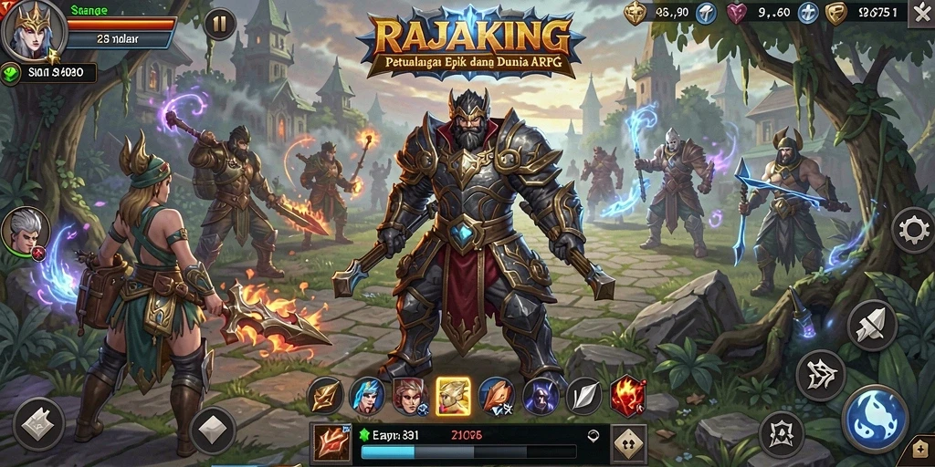 Tampilan menarik dari gameplay ARPG di RAJAKING yang penuh aksi.