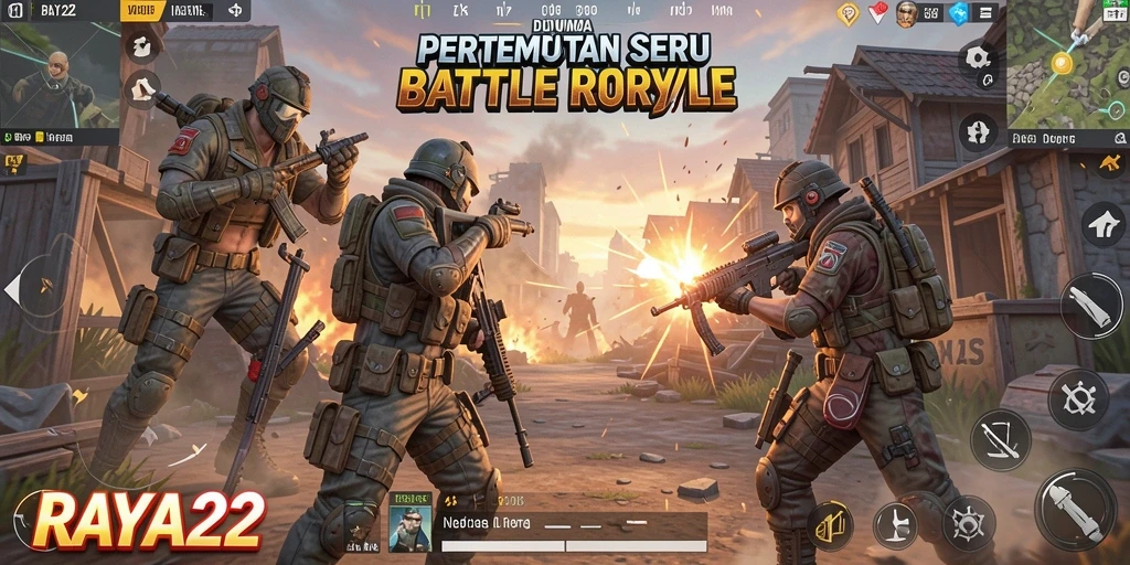 Tampilan menarik dari gameplay seru RAYA22 di medan pertempuran.