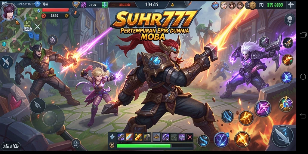 Gameplay seru SUHU777 dengan strategi MOBA mendebarkan.