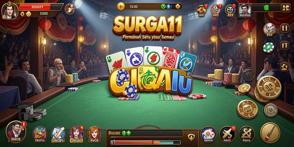 Tampilan gameplay QiuQiu yang seru dan interaktif di SURGA11.