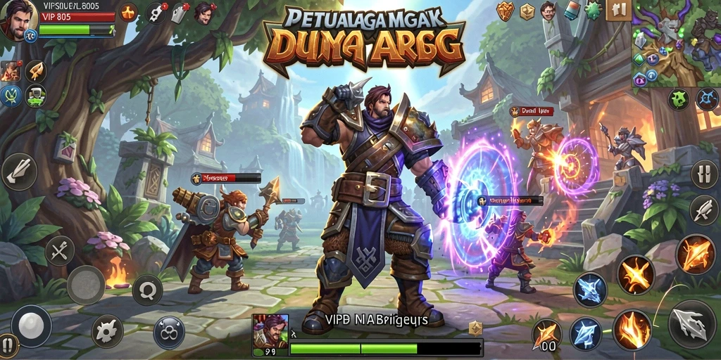 Tangkapan layar menunjukkan pertarungan intens dalam gameplay ARPG.