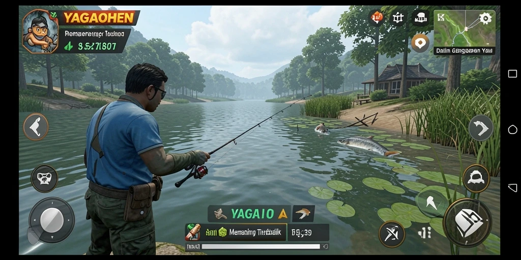 Gameplay seru YAGAOHEN dengan pengalaman memancing yang menantang.